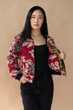 Ayesha Reversible Kantha Bomber - XS — reversible side, front 2