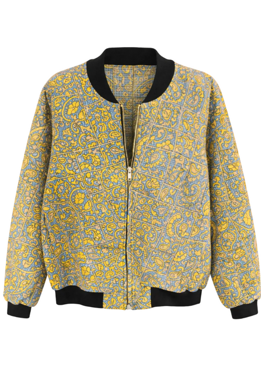 Ayla Reversible Kantha Bomber - M