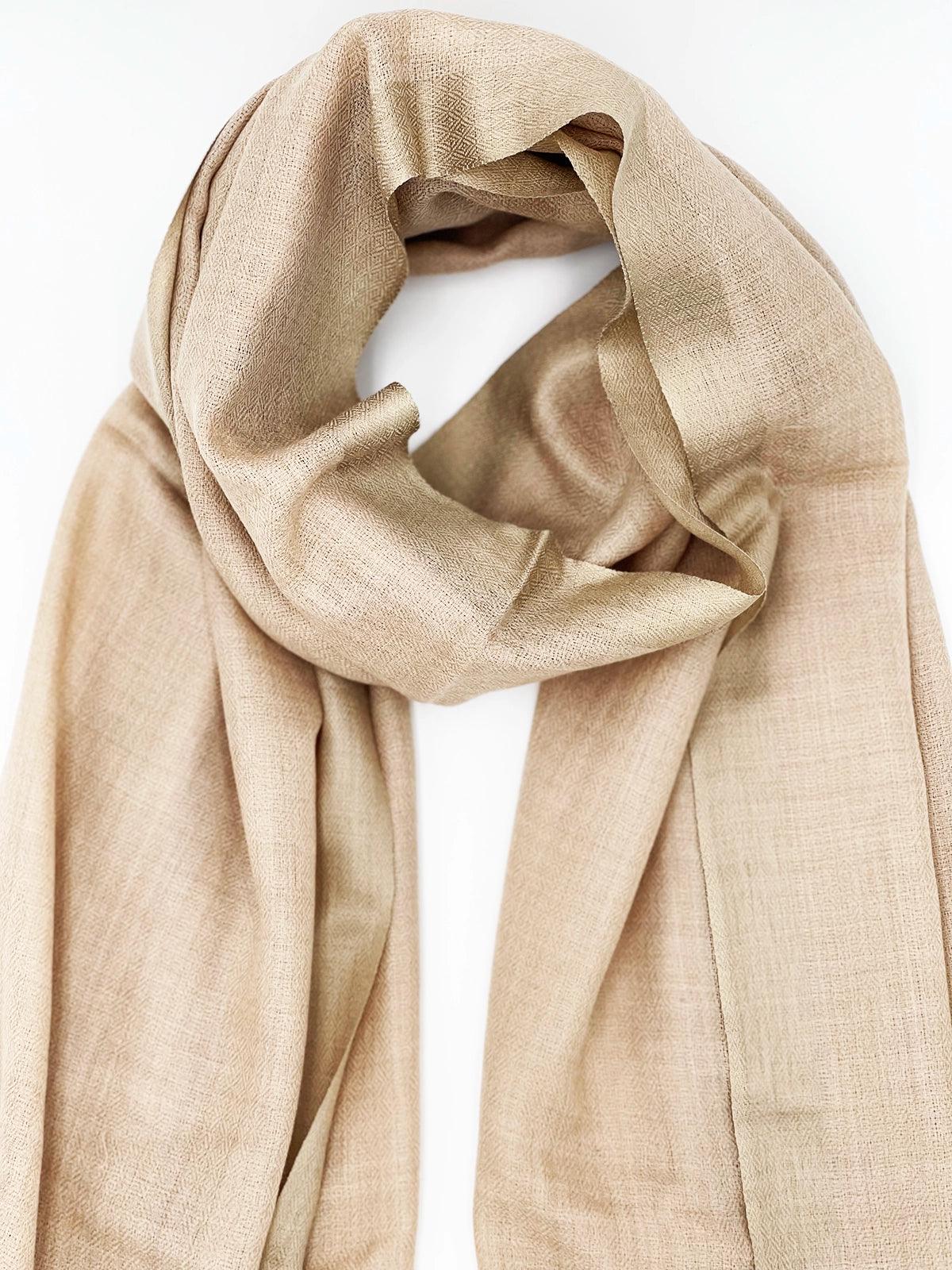 Cashmere Scarf - Self Design GOLD BORDER - Transcend