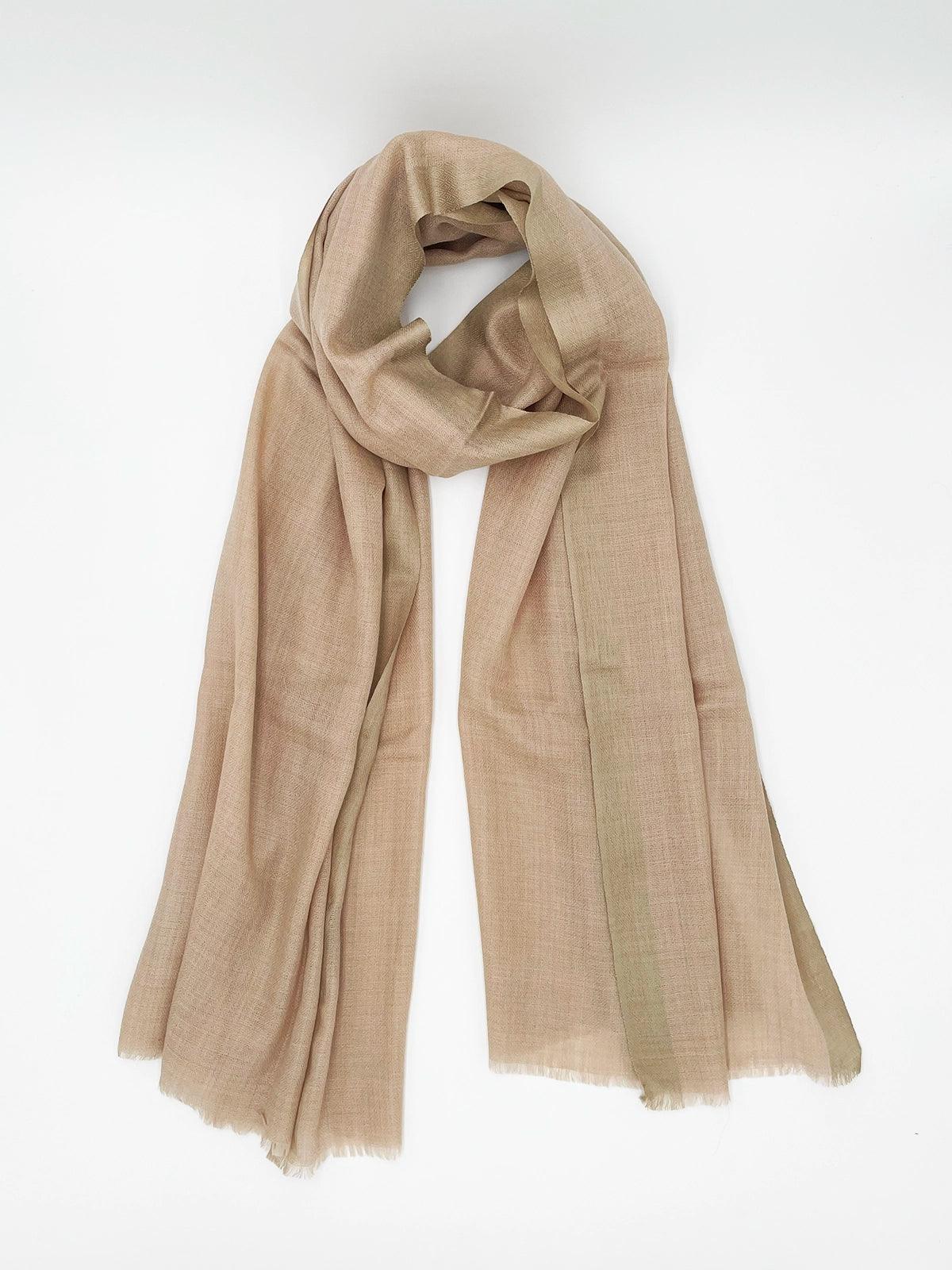 Cashmere Scarf - Self Design GOLD BORDER - Transcend