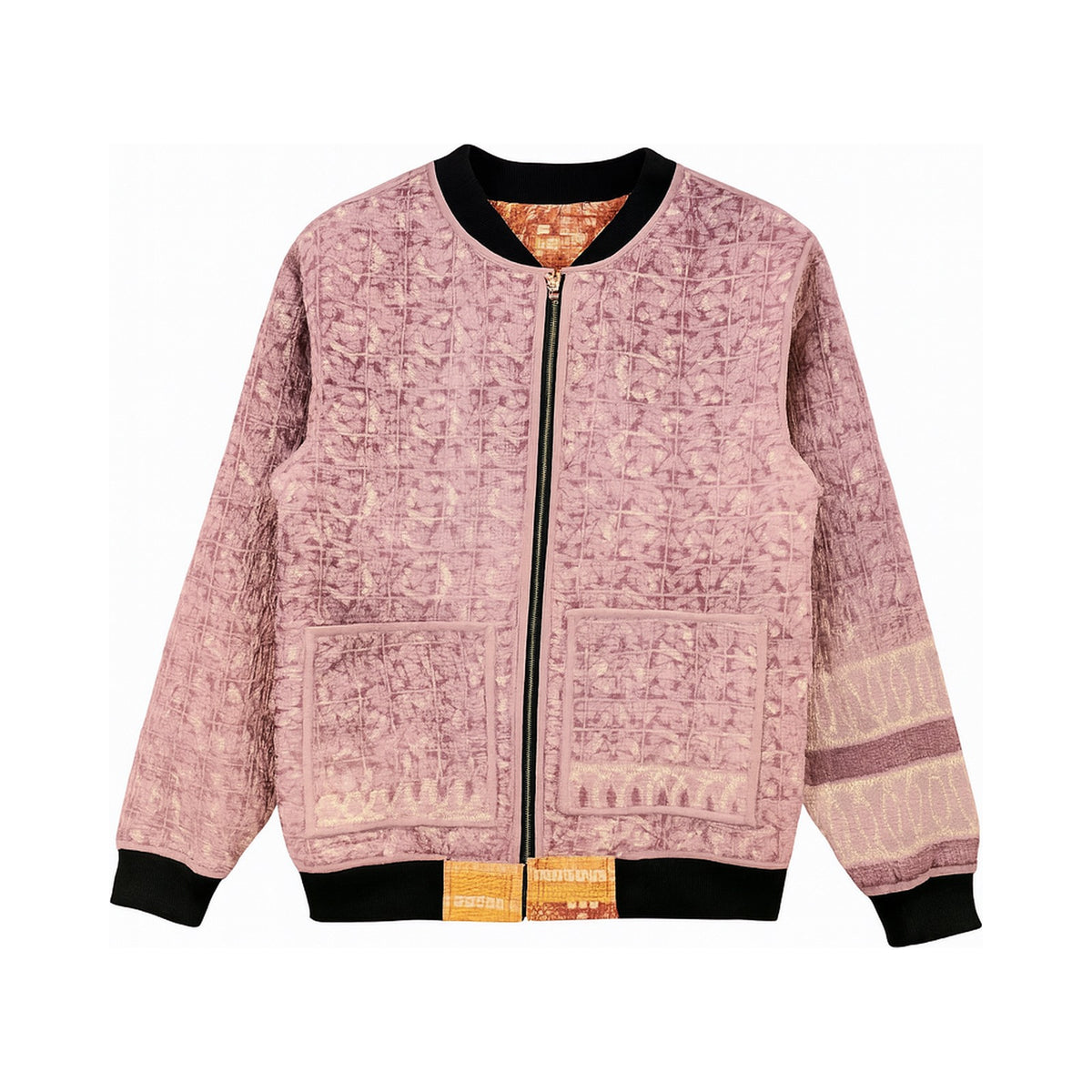 MEN'S Reversible Kantha Bomber - Ciro - S — main side front, flat product shot on white
