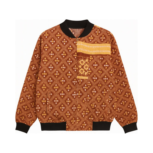 MEN'S Reversible Kantha Bomber - Ciro - S — reversible side front, flat product shot on white