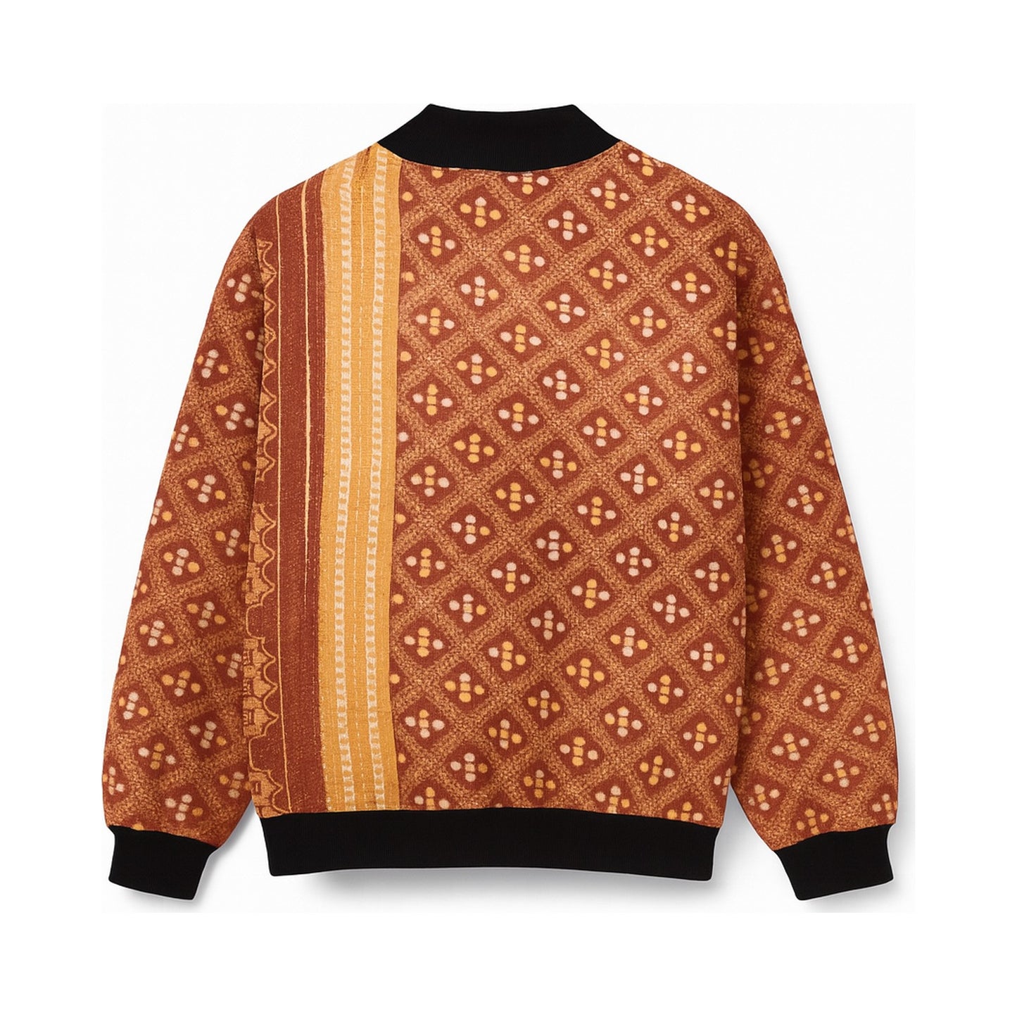 MEN'S Reversible Kantha Bomber - Ciro - S — reversible side back, flat product shot on white