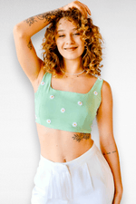 Daisy embroidered tank top - Transcend 1