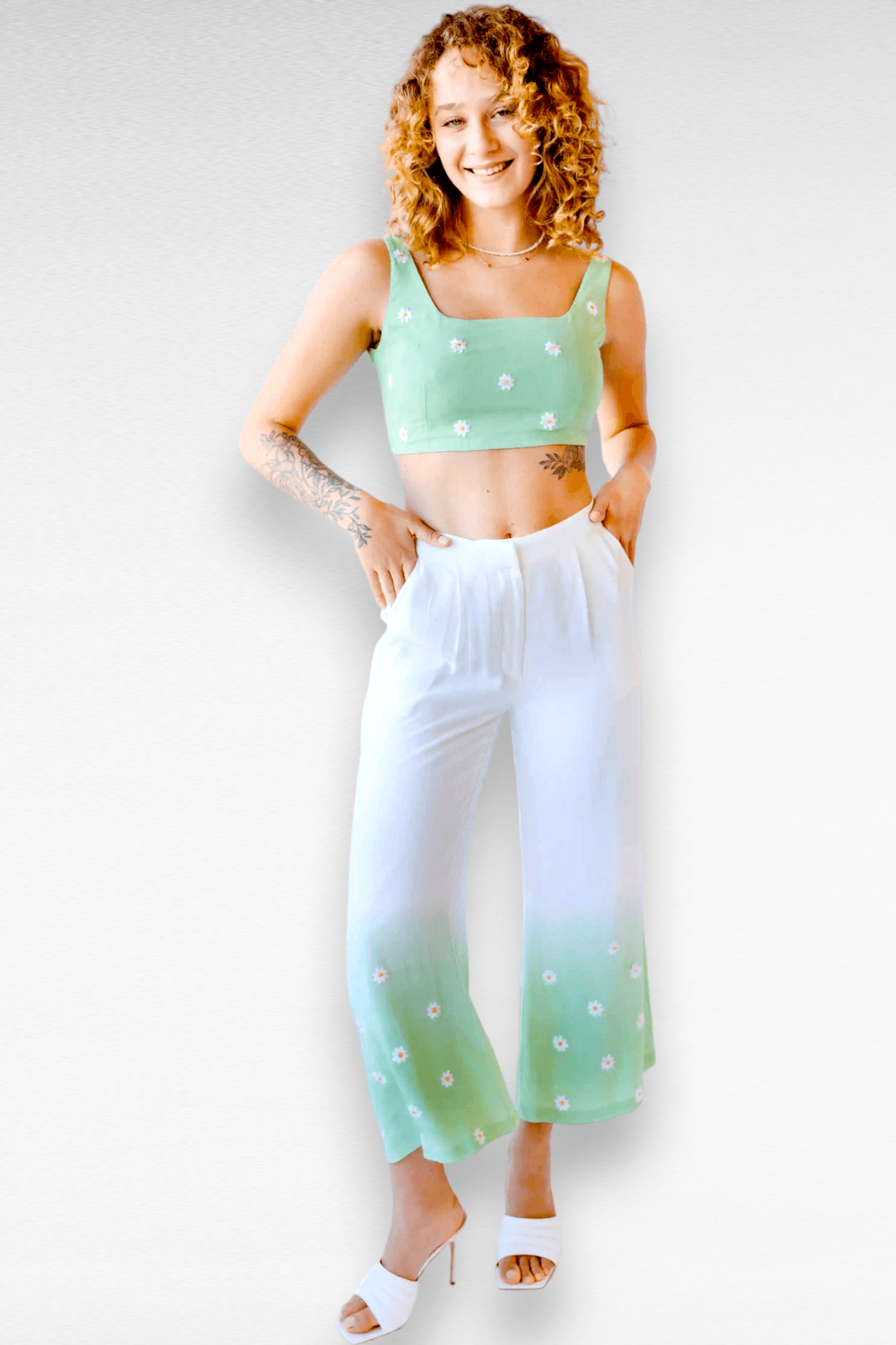 Daisy embroidered tank top - Transcend