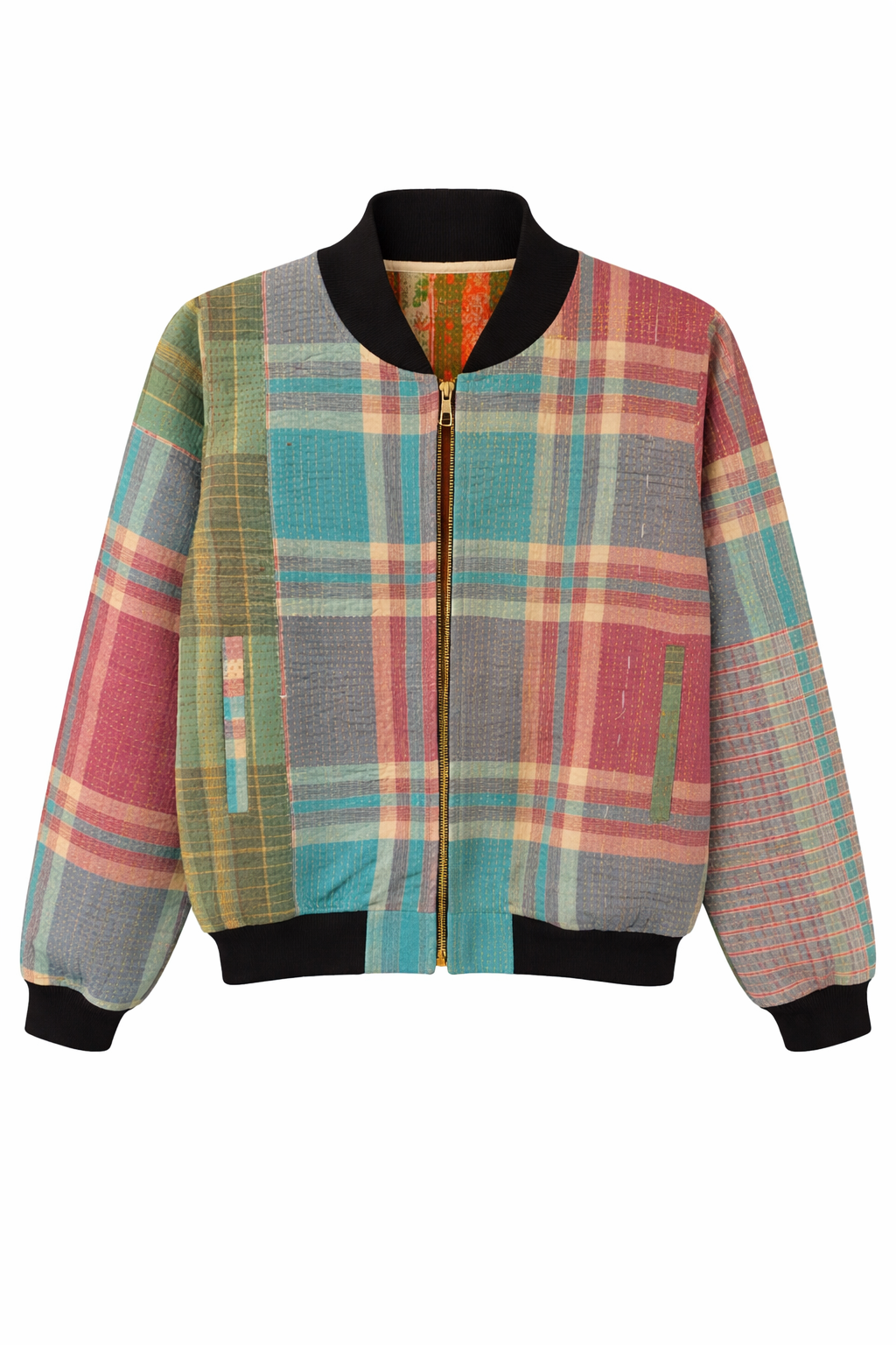 Elara Reversible Kantha Bomber - S