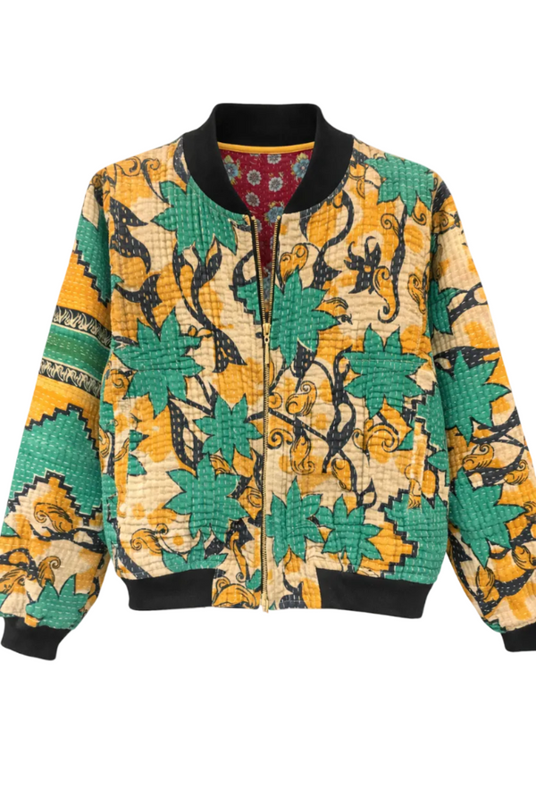 Colorful patterned jacket on a white background