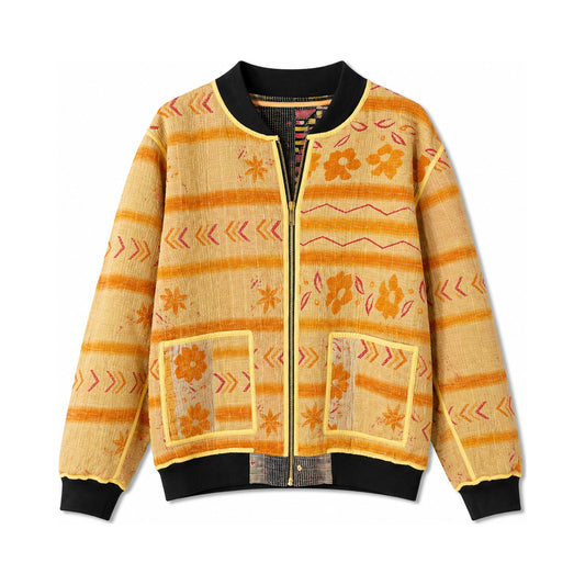 MEN'S Reversible Kantha Bomber - Fahim - L — main side front, flat product shot on white