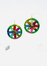 Fair Trade, Hoops/Earrings with Upcycled Cotton Fabric - Transcend 25