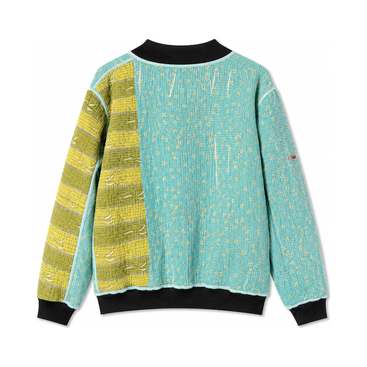 MEN'S Reversible Kantha Bomber - Farhan - XL — reversible side back, flat product shot on white
