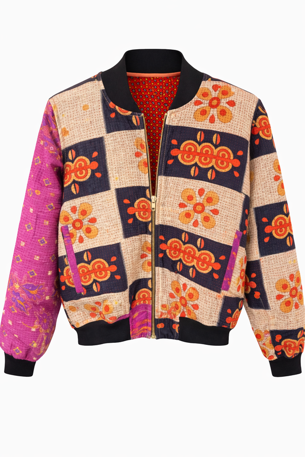 Farheena Reversible Kantha Bomber - M