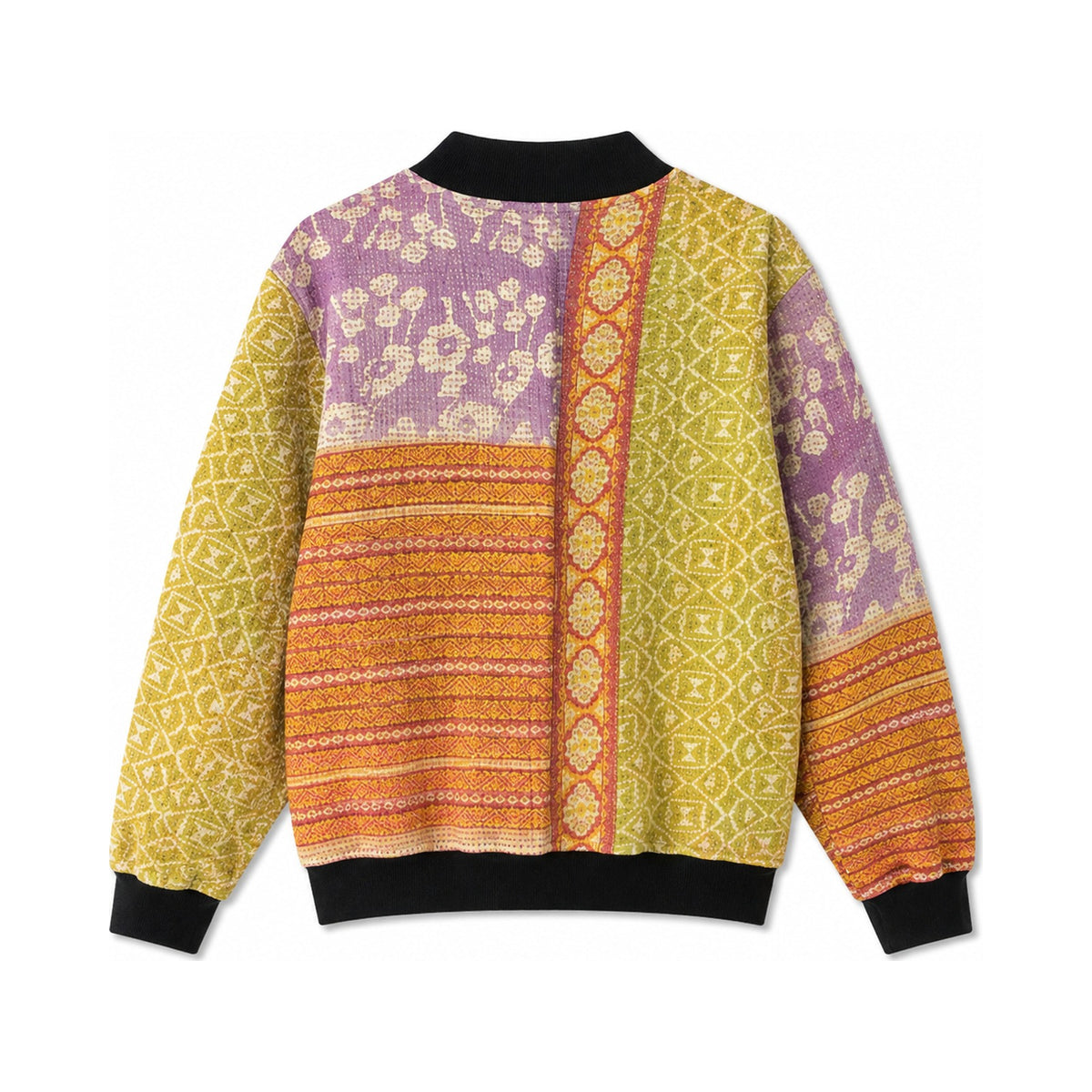 MEN'S Reversible Kantha Bomber - Imran - M — reversible side back, flat product shot on white