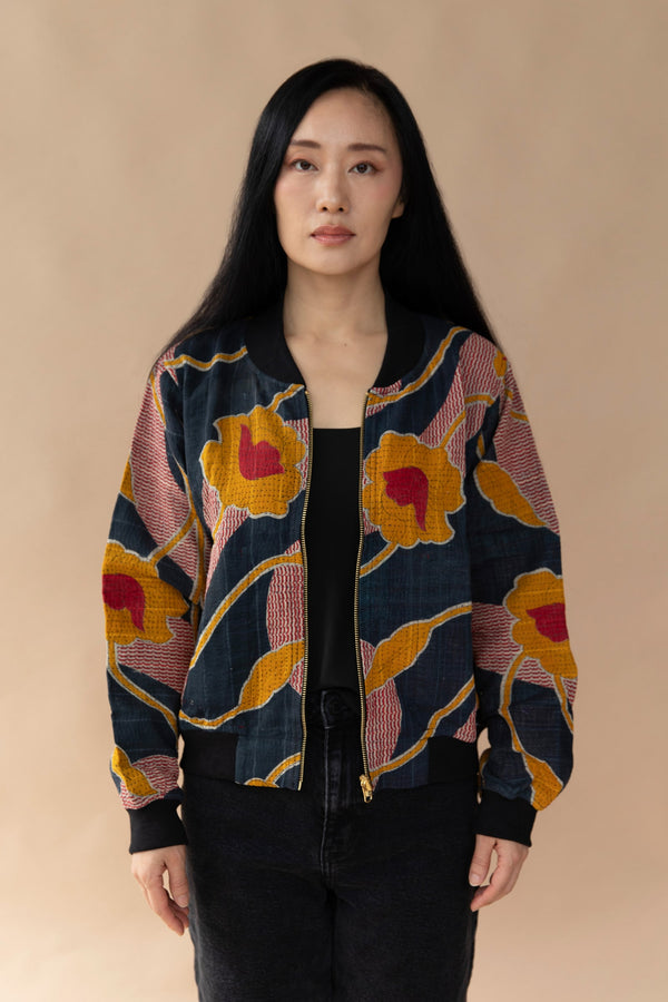 Kamila Reversible Kantha Bomber - M — front