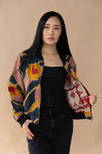 Kamila Reversible Kantha Bomber - M — reversible side, front 2