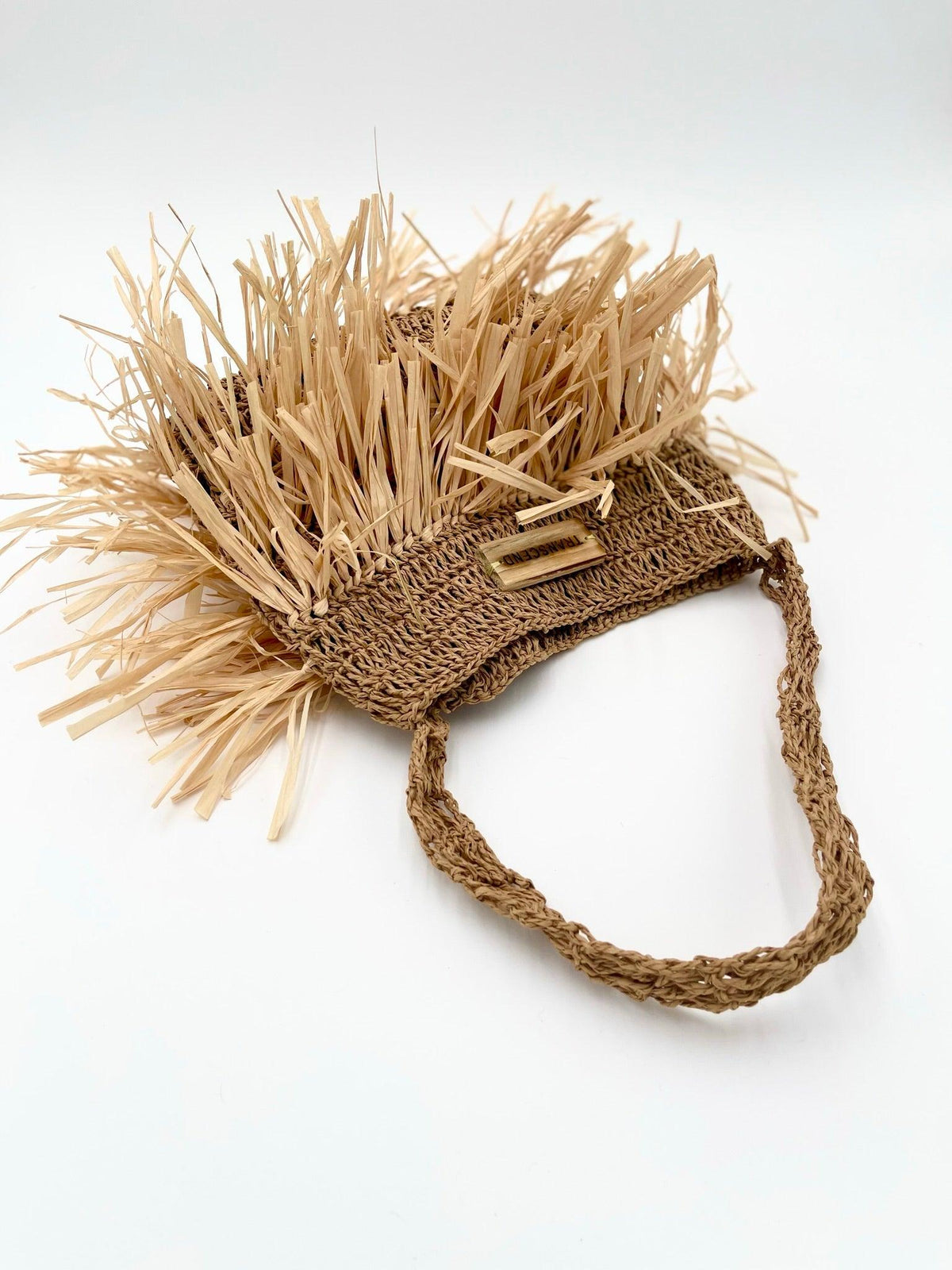 Kiki | Handwoven Natural Raffia Fringe Tote Hand Bag - Transcend