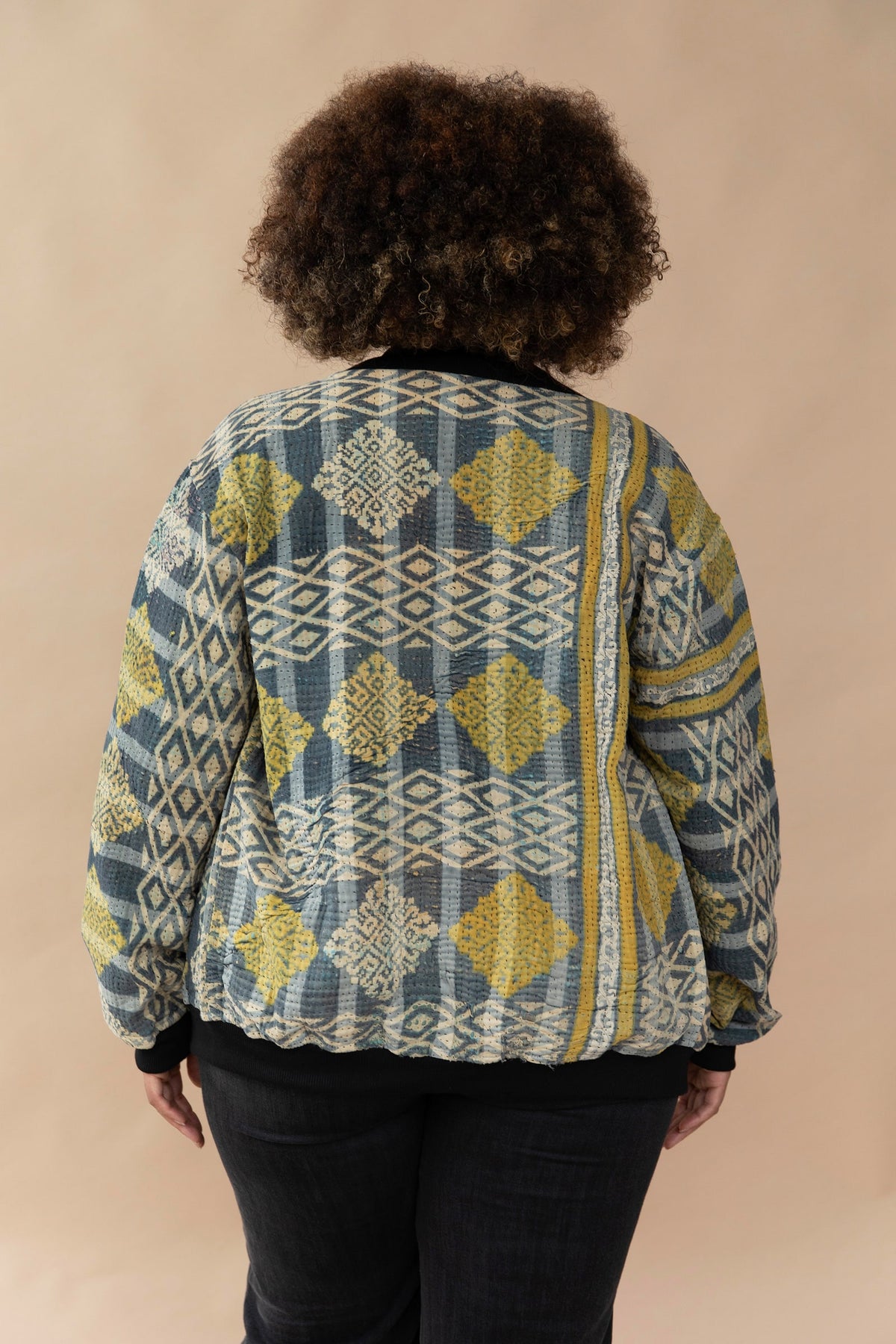 Leena Reversible Kantha Bomber - XL — back