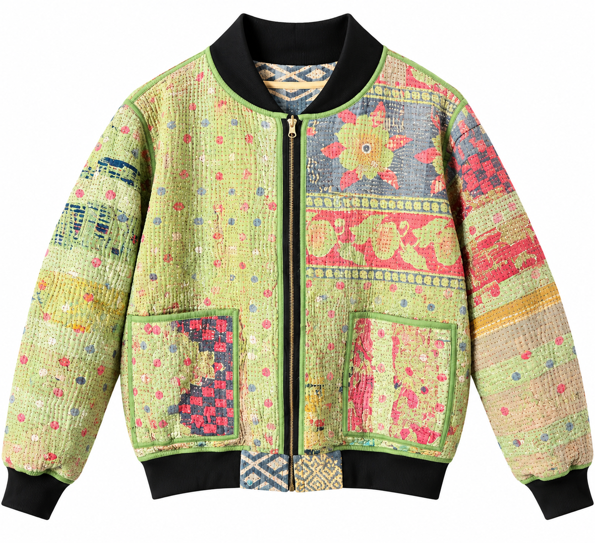 Leena Reversible Kantha Bomber - XL — front