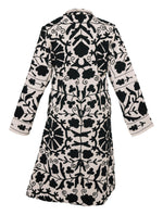 MALIKA COAT - Suzani Embroidery BLACK & WHITE - MEDIUM - Transcend 6