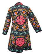 MALIKA COAT - Suzani Embroidery PINK & GREEN - Transcend 2