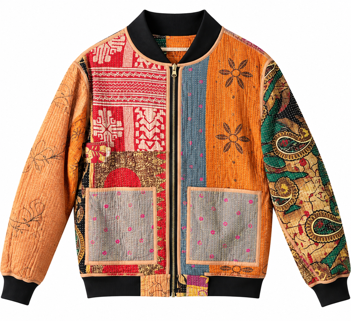 MEN'S Reversible Kantha Bomber - Aariz - S — front