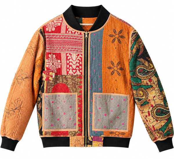 MEN'S Reversible Kantha Bomber - Aariz - S — front
