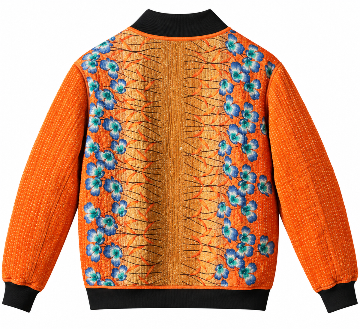 MEN'S Reversible Kantha Bomber - Adil - M — Reversible side - Back