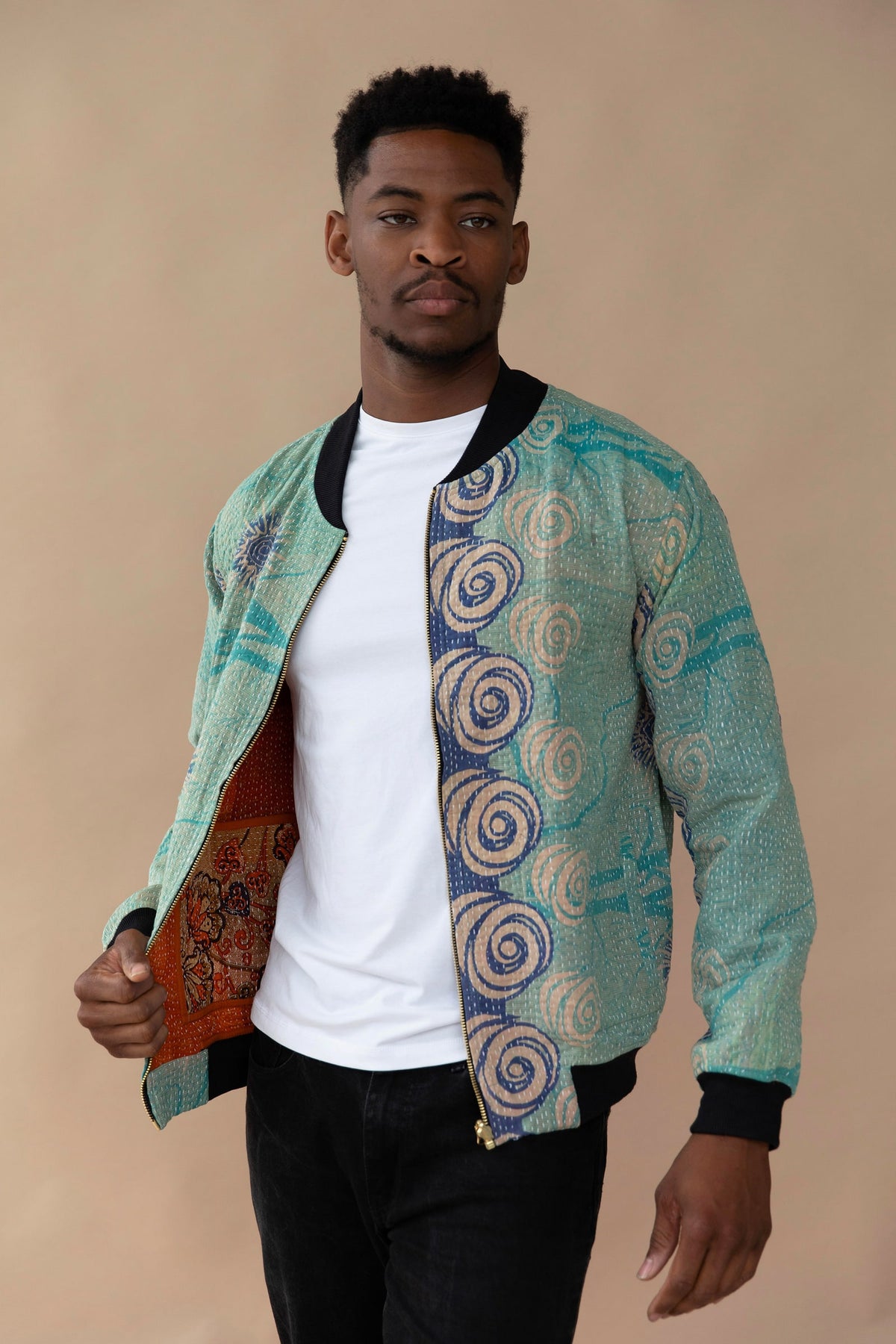 MEN'S Reversible Kantha Bomber - Adil - M — front