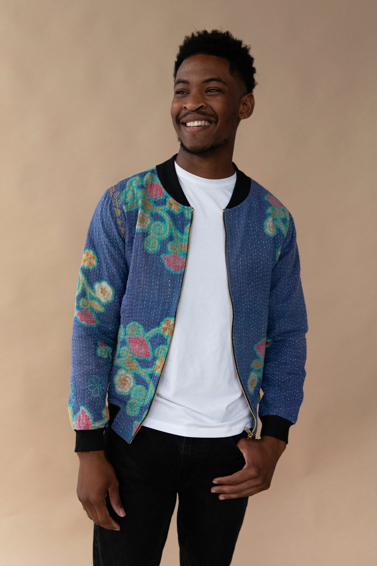 MEN'S Reversible Kantha Bomber - Ahsan - XS — front
