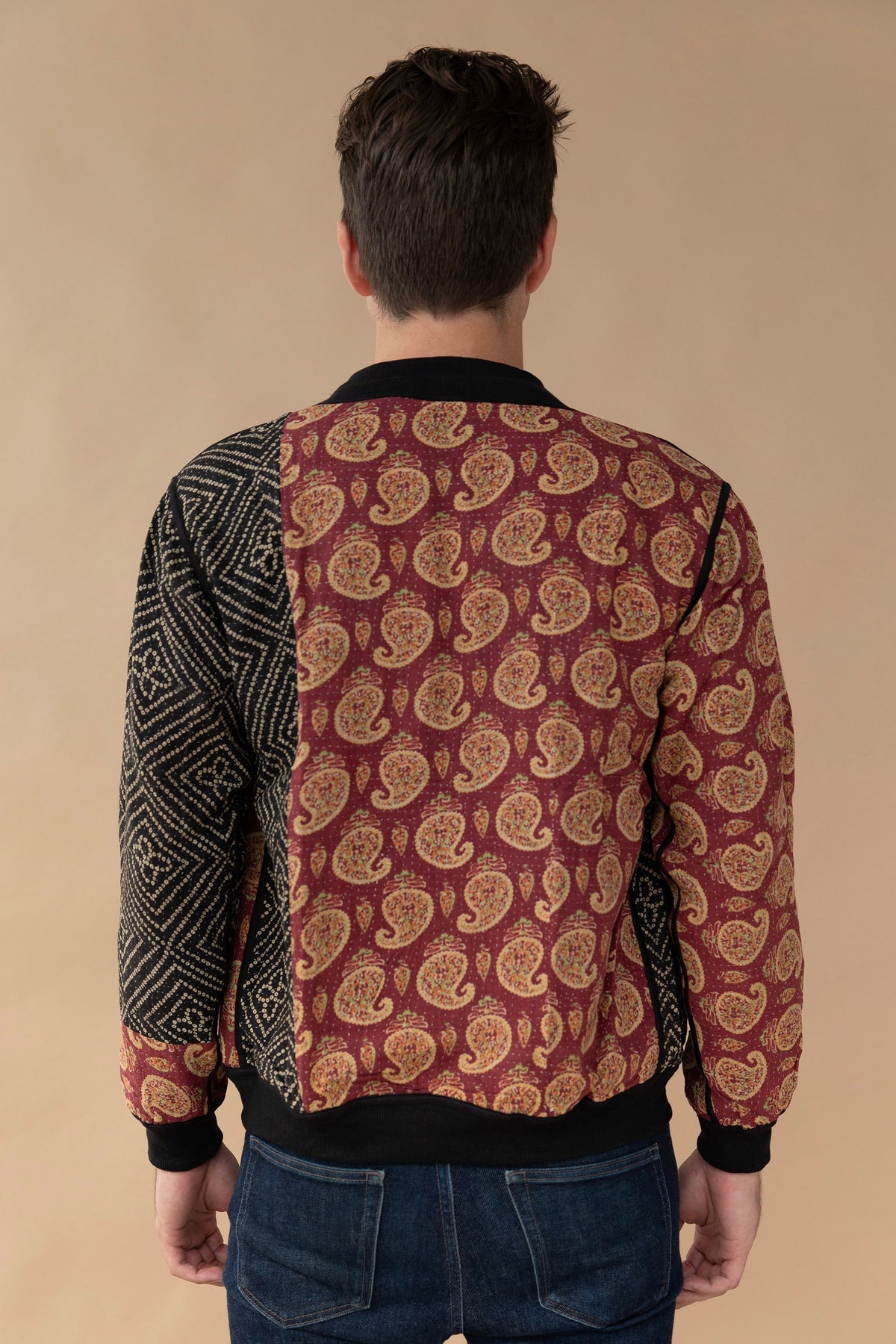 MEN'S Reversible Kantha Bomber - Ayaan - M — back