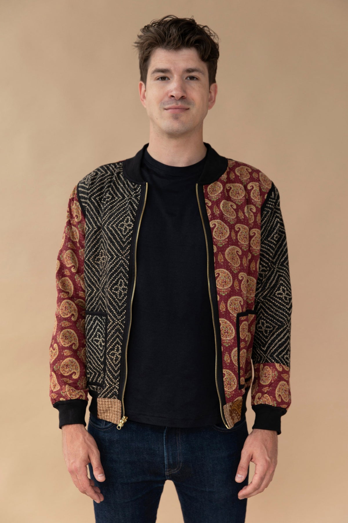 MEN'S Reversible Kantha Bomber - Ayaan - M — front