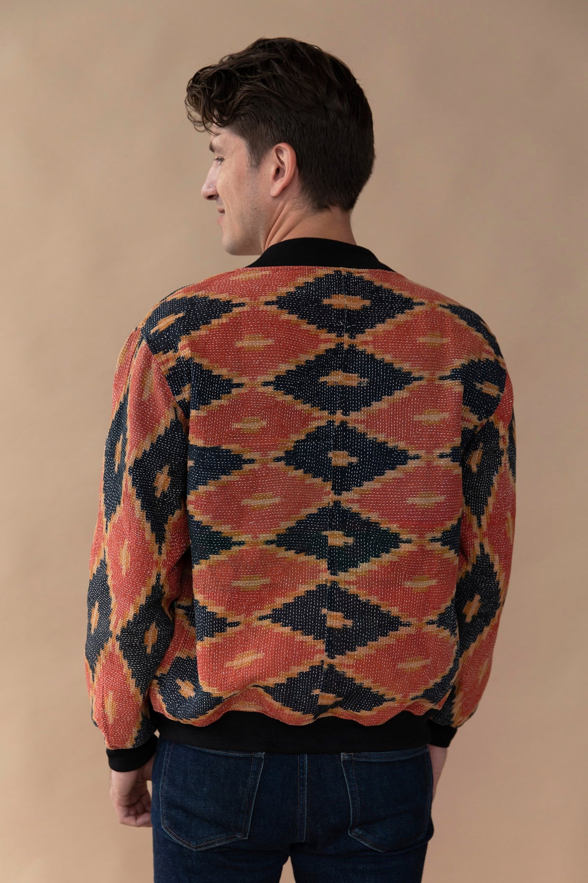 MEN'S Reversible Kantha Bomber - Azlan - L — back