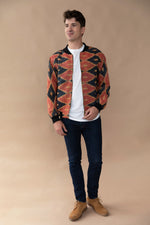 MEN'S Reversible Kantha Bomber - Azlan - L — reversible side, back 4