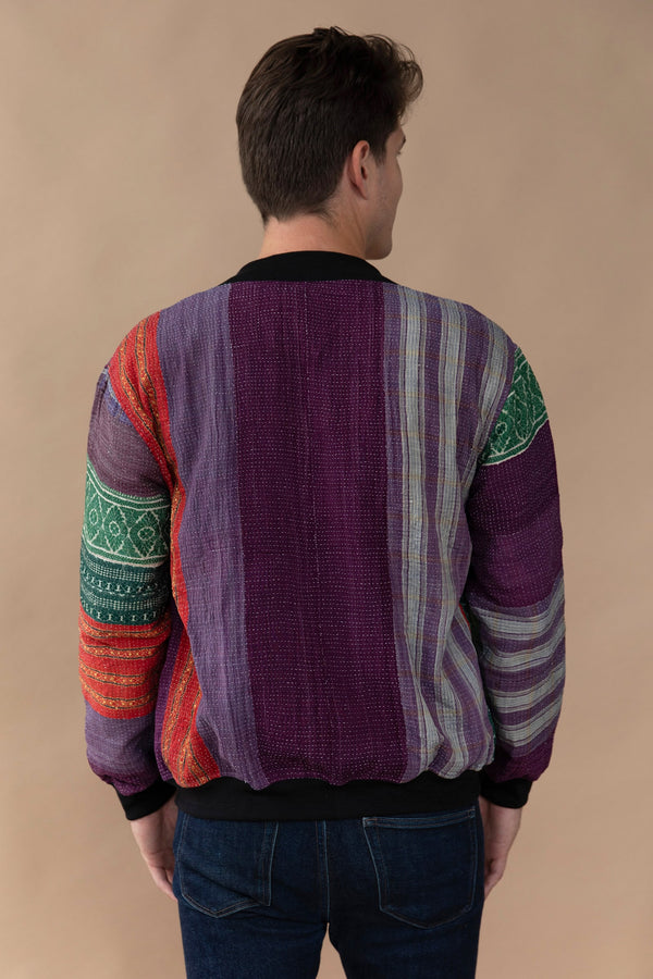 MEN'S Reversible Kantha Bomber - Hamza - L — back