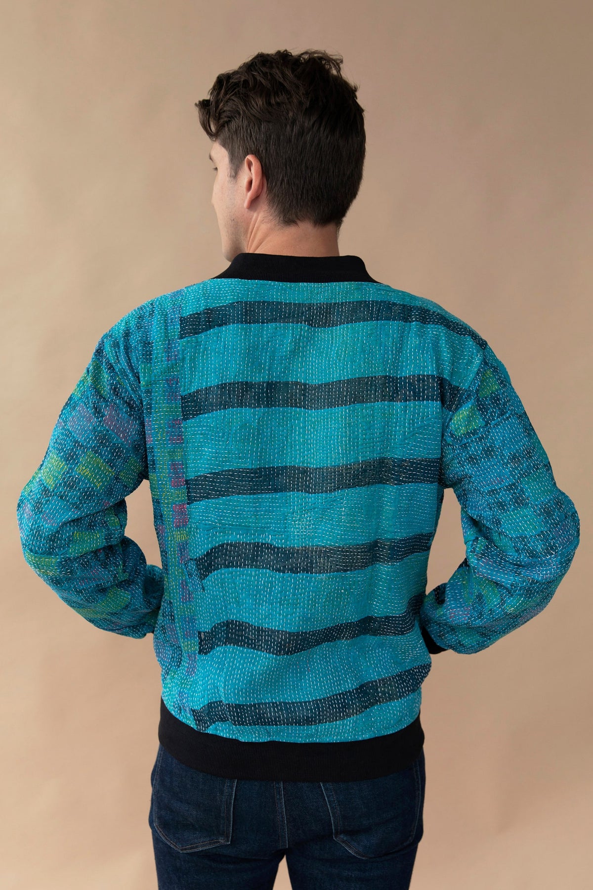 MEN'S Reversible Kantha Bomber - Malik - L — back