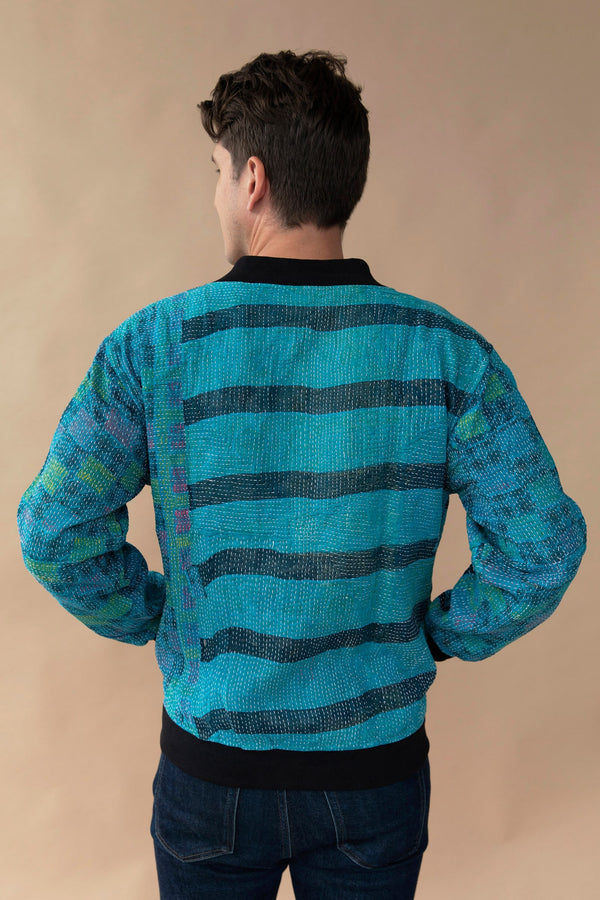 MEN'S Reversible Kantha Bomber - Malik - L — back