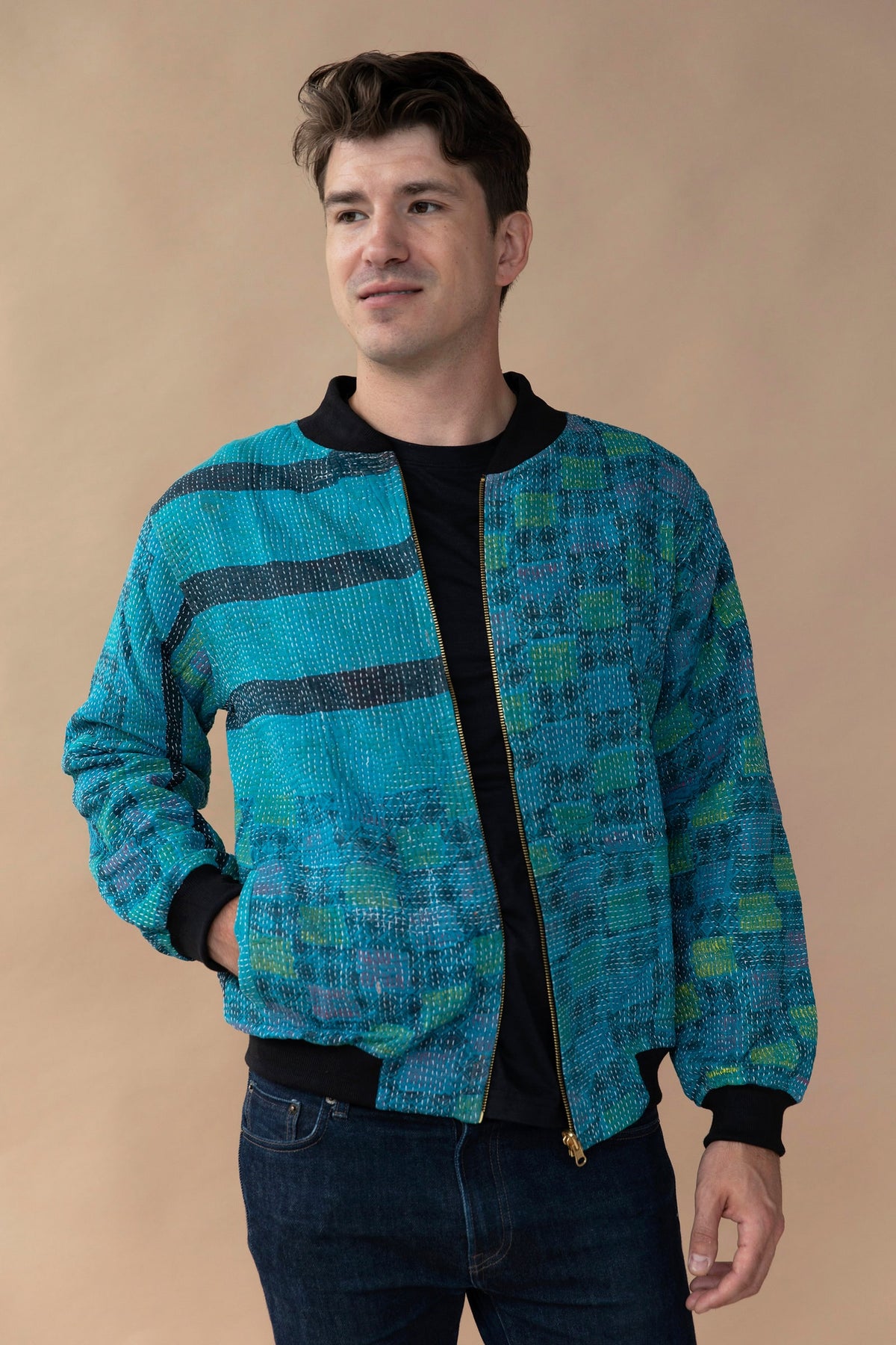 MEN'S Reversible Kantha Bomber - Malik - L — front