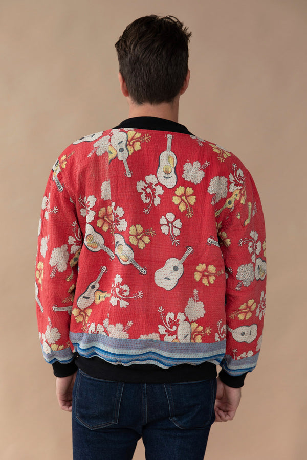 MEN'S Reversible Kantha Bomber - Musa - L — back