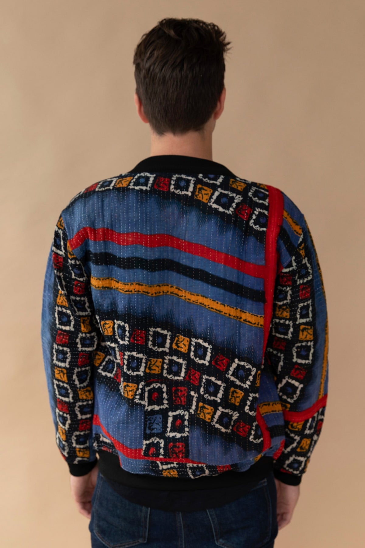 MEN'S Reversible Kantha Bomber - Naveen - L — back