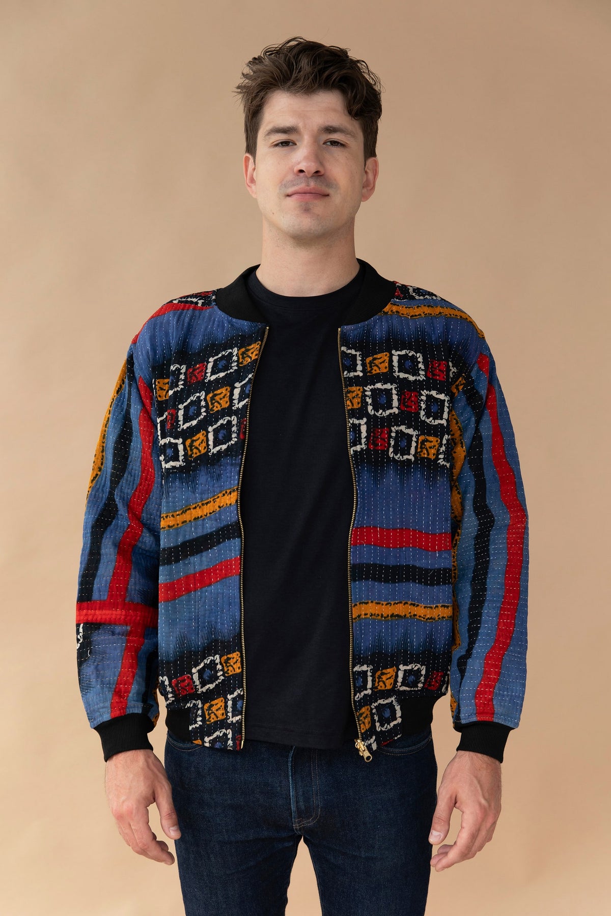 MEN'S Reversible Kantha Bomber - Naveen - L — front