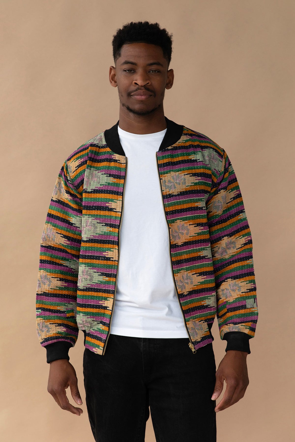 MEN'S Reversible Kantha Bomber - Nikhil - S — front