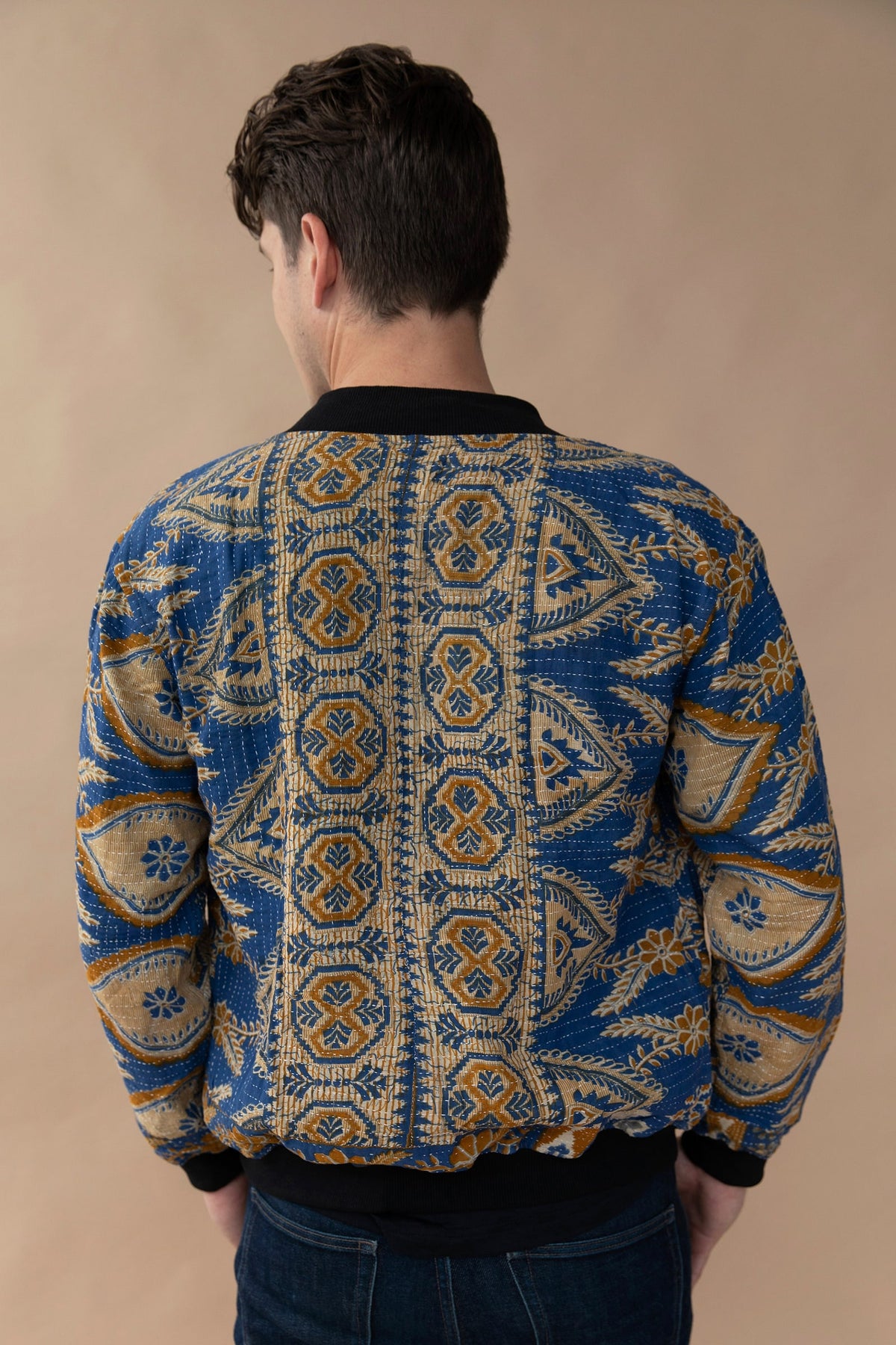 MEN'S Reversible Kantha Bomber - Rahim - L — back