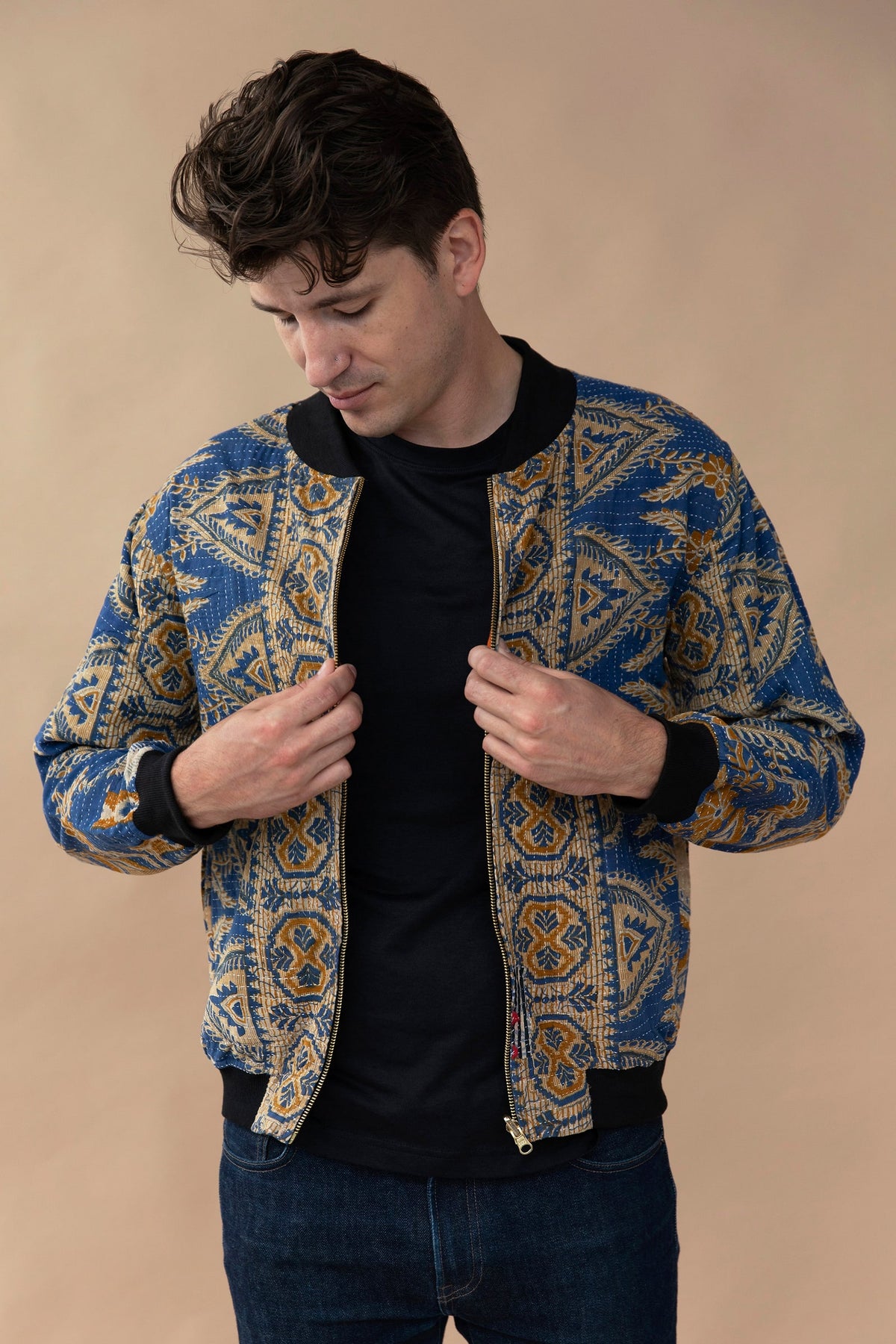 MEN'S Reversible Kantha Bomber - Rahim - L — front