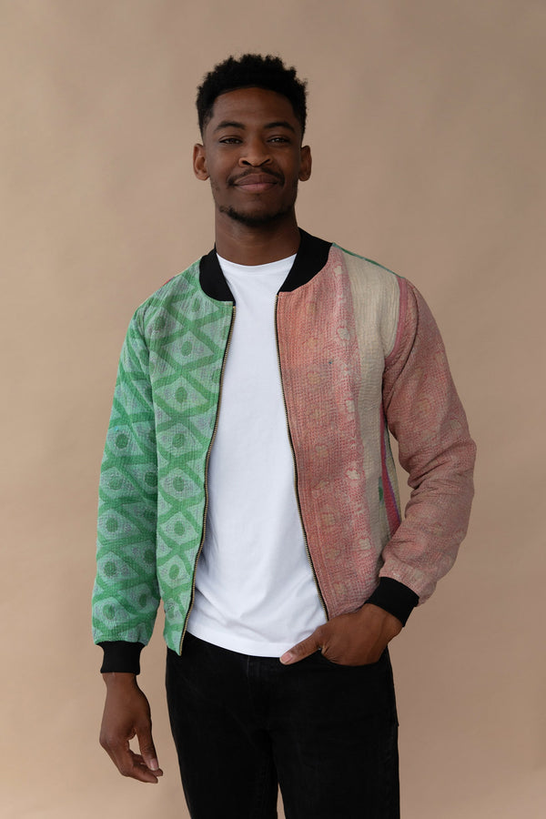 MEN'S Reversible Kantha Bomber - Zubair - XS — front
