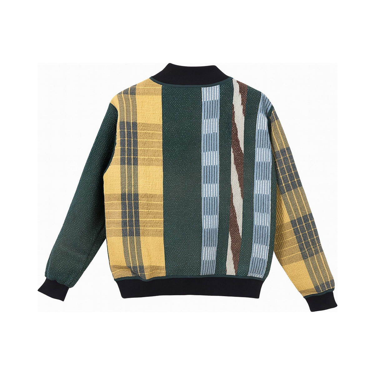 MEN'S Reversible Kantha Bomber - Nadir - M — reversible side back, flat product shot on white