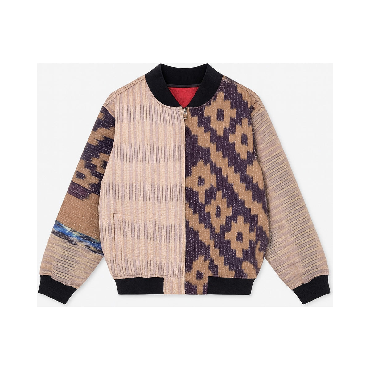 MEN'S Reversible Kantha Bomber - Naim - L — main side front, flat product shot on white