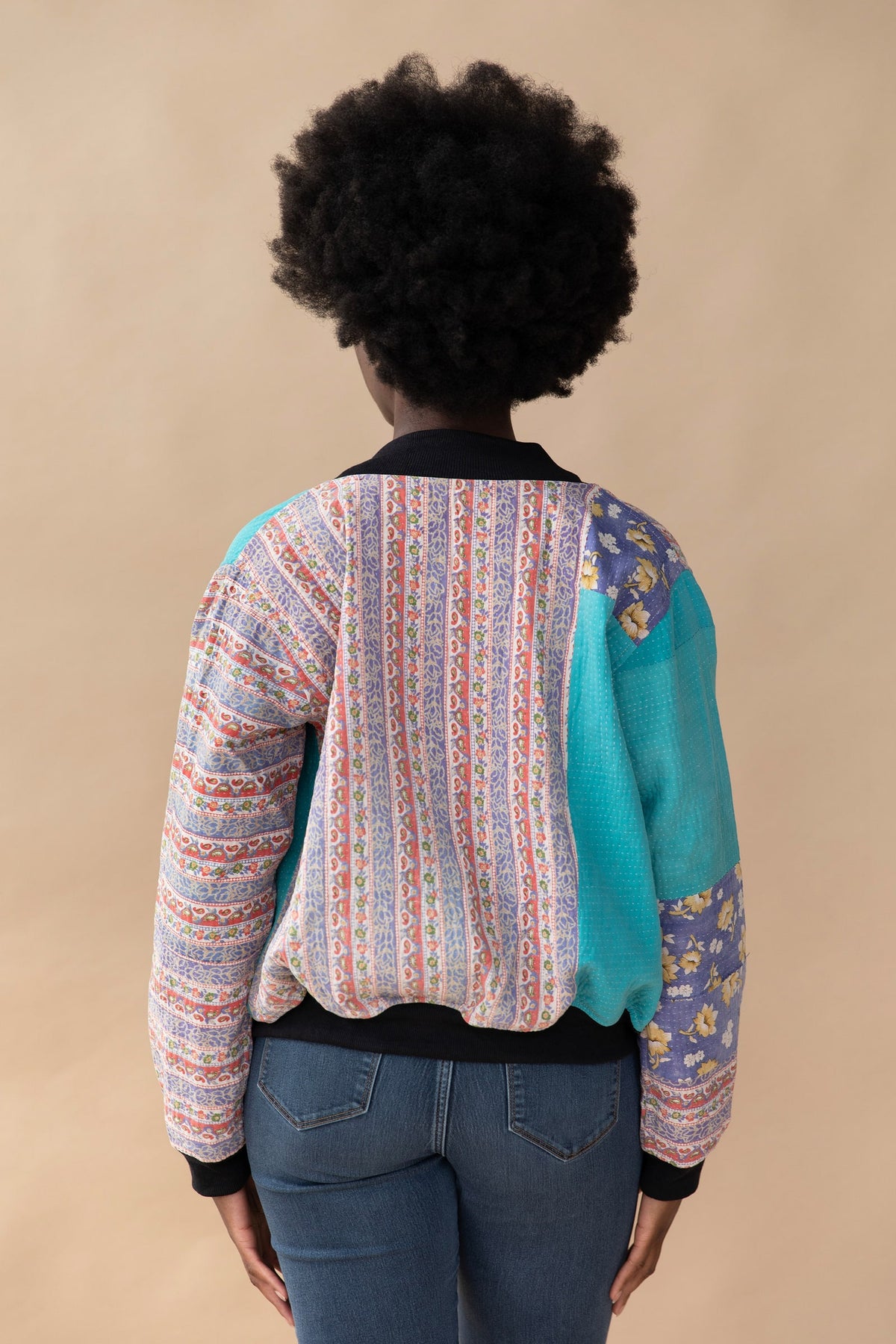 Nila Reversible Kantha Bomber - L — Additional shot 6