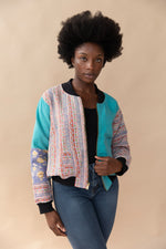 Nila Reversible Kantha Bomber - L — front 1