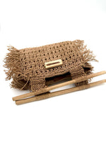 NISA | Handwoven Rectangular Raffia Hand Bag with Wooden Handles - Transcend 5