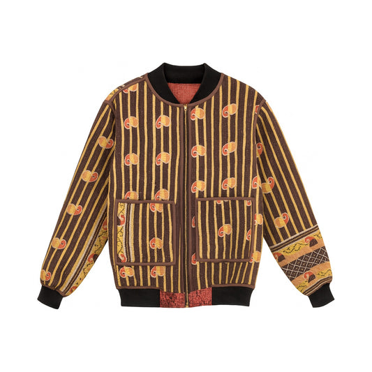 MEN'S Reversible Kantha Bomber - Omar - S — main side front, flat product shot on white