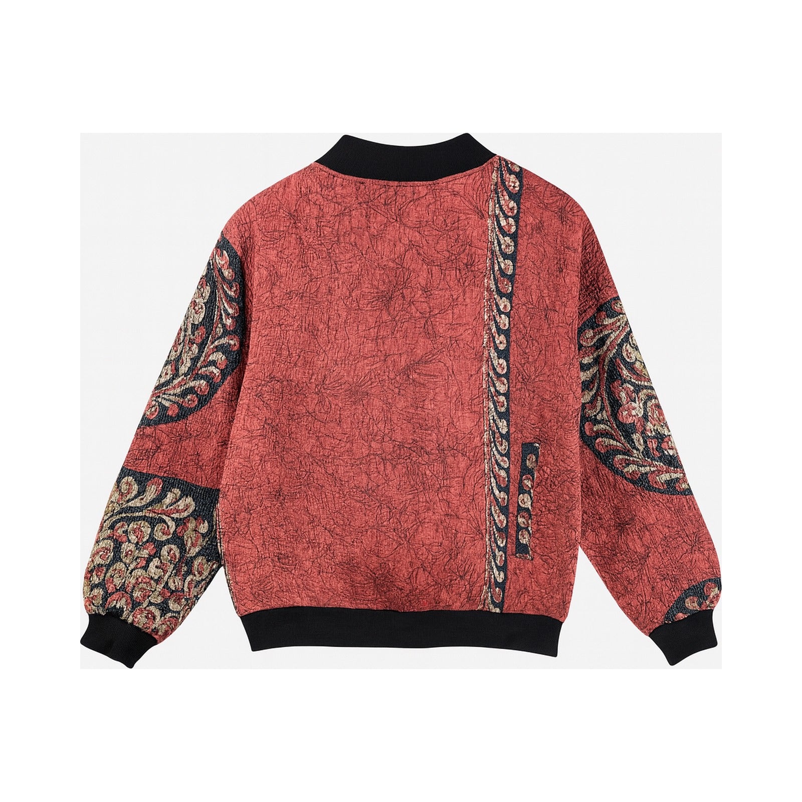 MEN'S Reversible Kantha Bomber - Omar - S — reversible side back, flat product shot on white